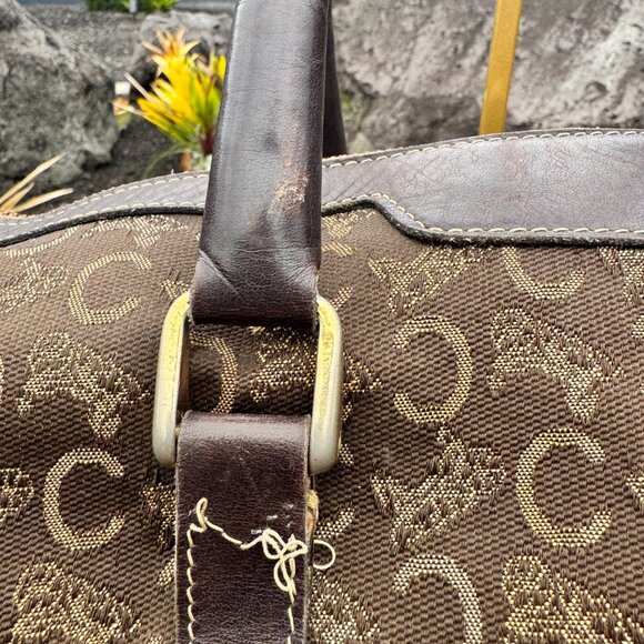 Vintage PROJECT BAG Celine Macadam Horse Carriage Duffel Bag Brown - Picture 8 of 15